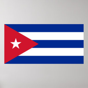 Poster Bandeira nacional do mundo de Cuba