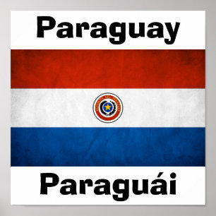Poster Bandeira Nacional do Paraguai
