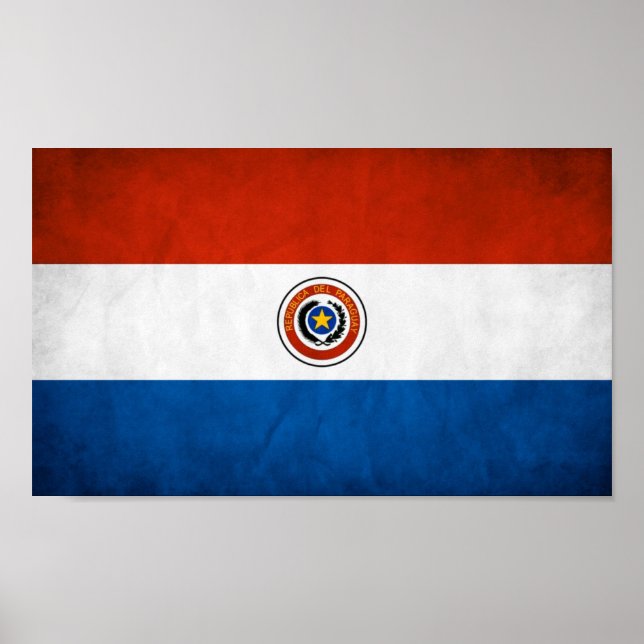 Pôster Bandeira Nacional do Paraguai (Frente)