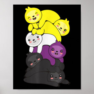 Poster Bandeira não binária Orgulho não binário Lgbtq Pre