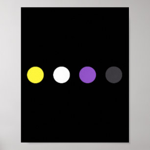 Poster Bandeira Não Binária Sutil Pontos Orgulho Enby Tra