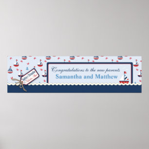 Poster Bandeira náutica do baptismo dos veleiros feito