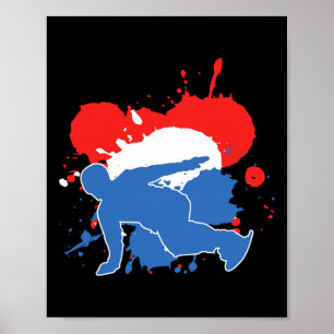 Poster Bandeira Neerlandesa Snowboarder - Snowboard Holan