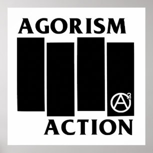 Pôster Bandeira negra da ação da anarquia de Agorism