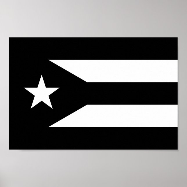 Poster Bandeira negra de Porto Rico (Frente)