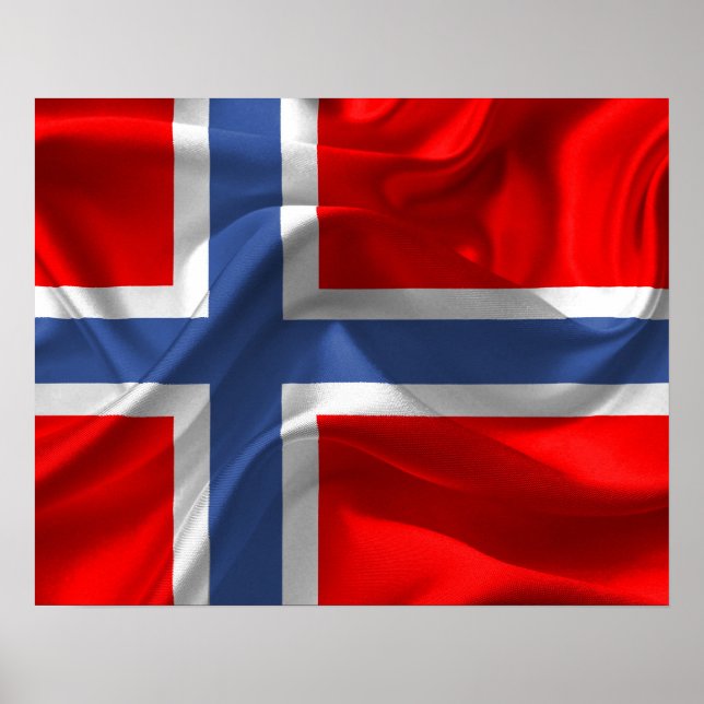 Poster Bandeira norueguesa (Frente)