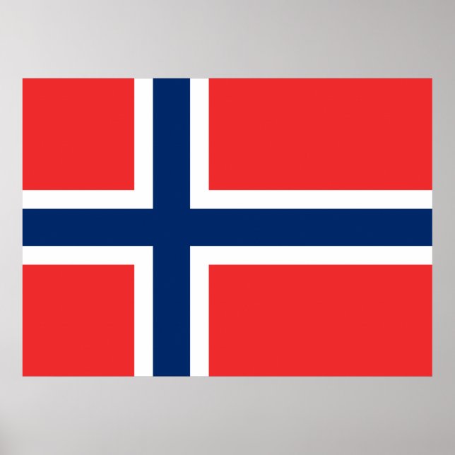 Poster Bandeira norueguesa (Noruega) (Frente)