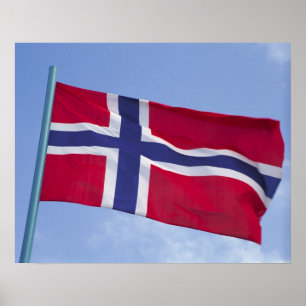Pôster bandeira norueguesa RF)
