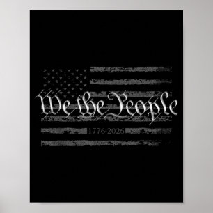 Poster Bandeira Nós, o Povo Vintage EUA 250 Anos 4 de Jul