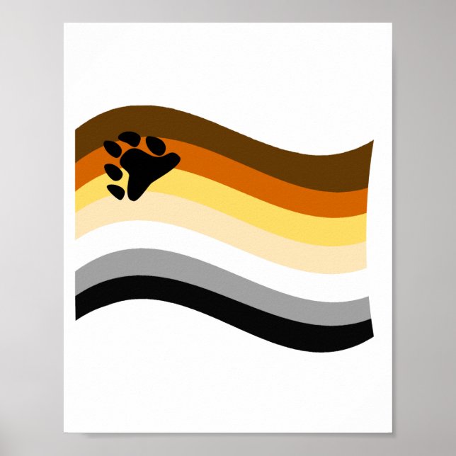 Poster Bandeira Ondulada da Orgulho do Urso (Frente)