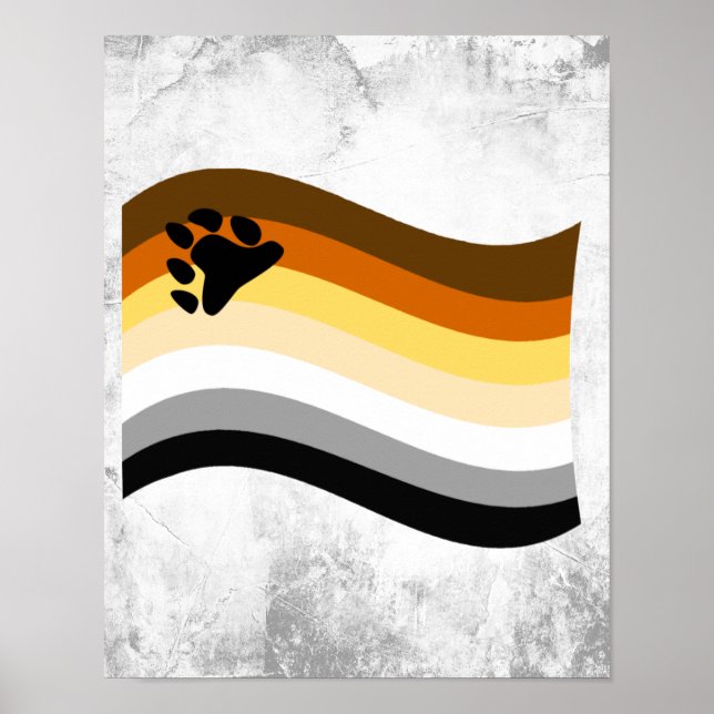 Poster Bandeira Ondulada da Orgulho do Urso (Frente)