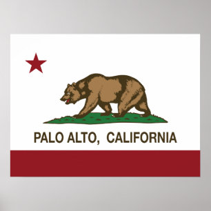 Pôster Bandeira Palo Alto do estado de Califórnia