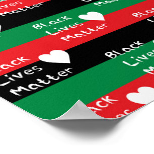 Poster Bandeira Pan-Africana Black Lives Matter Coração B