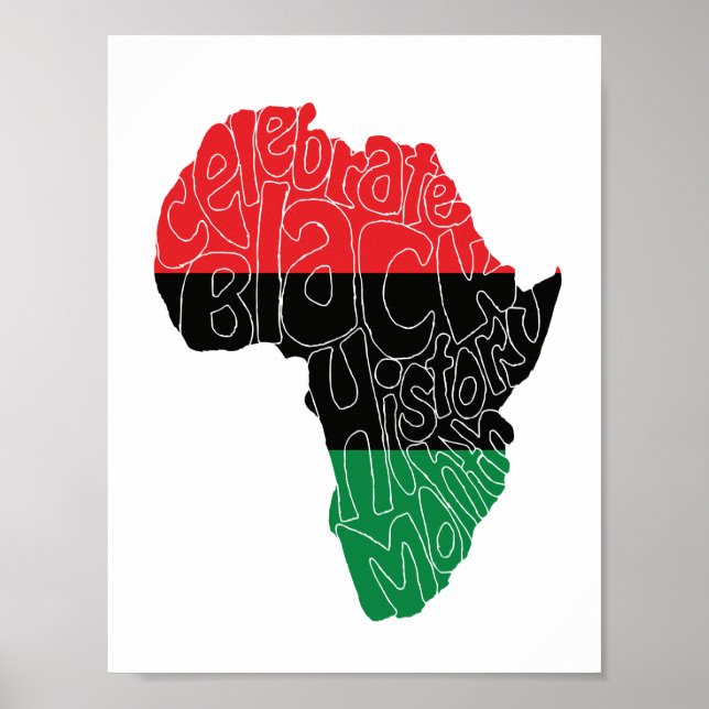 Poster Bandeira Pan-Africana Design de Arte Mês da Histór (Frente)