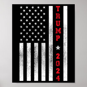 Poster Bandeira Patriótica 4 De Julho Trump 2024
