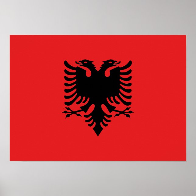 Poster Bandeira Patriótica Albanesa (Frente)