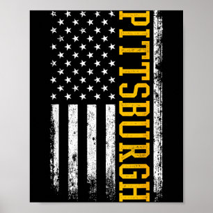 Poster Bandeira Patriótica Americana De Ttsburgh EUA