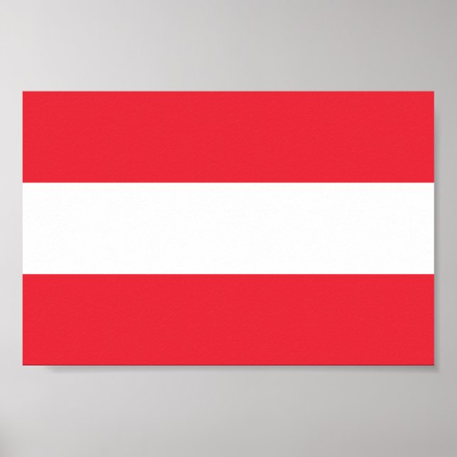 Pôster Bandeira Patriótica Austríaca (Frente)