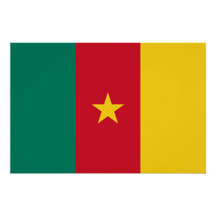 Pôster Bandeira Patriótica Camarões