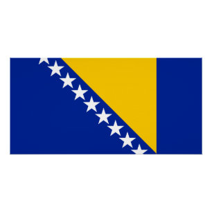 Pôster Bandeira Patriótica da Bósnia Herzegovina