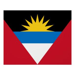 Pôster Bandeira Patriótica de Antígua e Barbuda