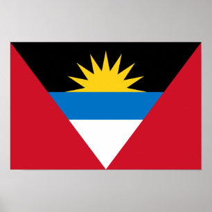 Poster Bandeira patriótica de Antígua e de Barbuda