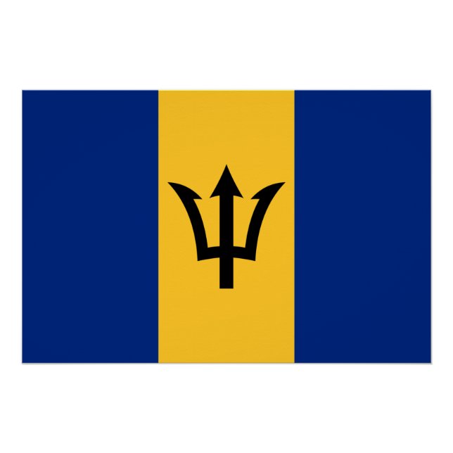 Pôster Bandeira Patriótica de Barbados (Frente)