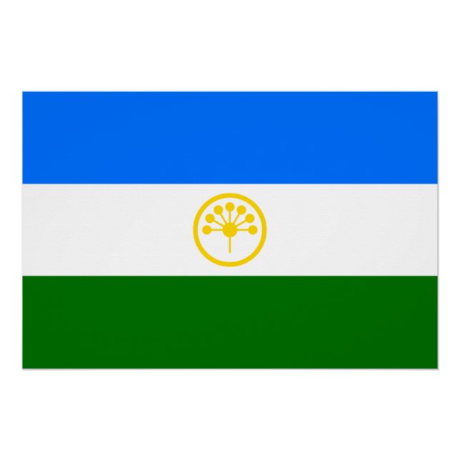 Pôster Bandeira Patriótica de Bashkortostan (Frente)