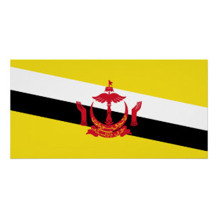Pôster Bandeira Patriótica de Brunei