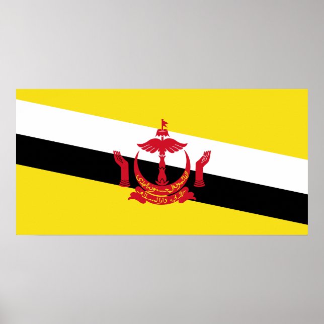 Poster Bandeira Patriótica de Brunei (Frente)