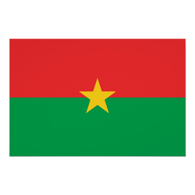 Pôster Bandeira Patriótica de Burkina Faso (Frente)