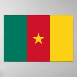 Poster Bandeira Patriótica de Camarões