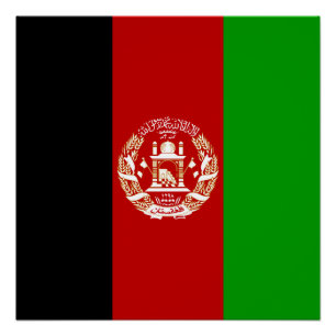 Pôster Bandeira Patriótica do Afeganistão