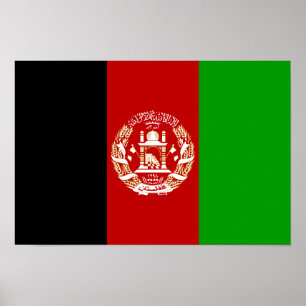 Pôster Bandeira Patriótica do Afeganistão
