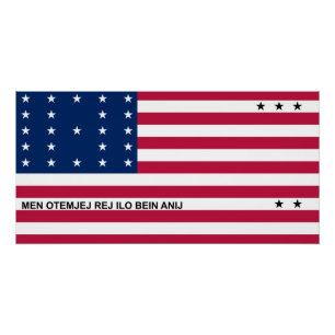 Pôster Bandeira Patriótica do Atol Bikini
