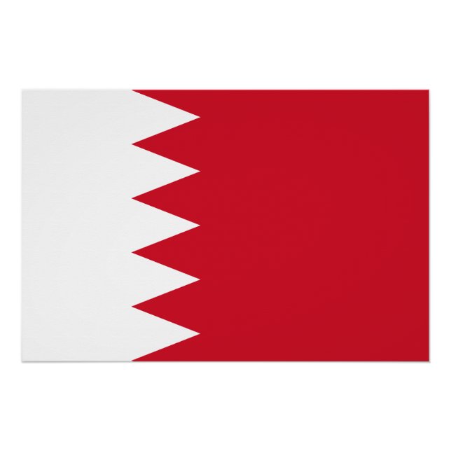 Pôster Bandeira Patriótica do Bahrein (Frente)