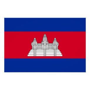 Pôster Bandeira Patriótica do Camboja