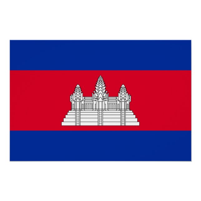 Pôster Bandeira Patriótica do Camboja (Frente)