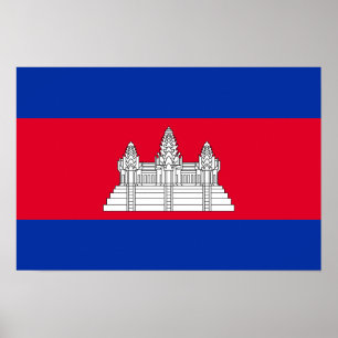Poster Bandeira Patriótica do Camboja