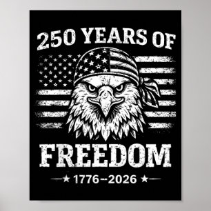 Poster Bandeira Patriótica dos EUA de 250 Aniversário 250
