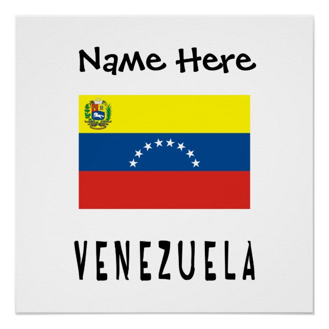 Pôster Bandeira Personalizada da Venezuela (Frente)