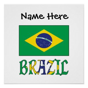 Pôster Bandeira Personalizada do Brasil