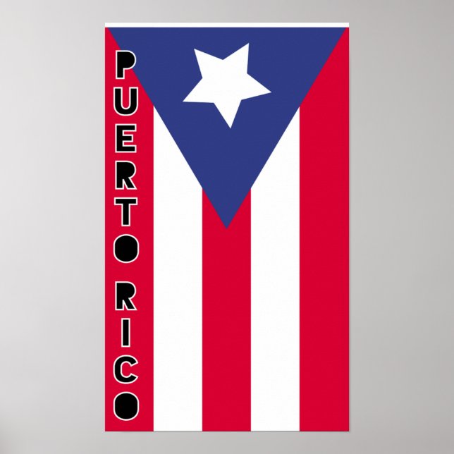 Poster Bandeira Porto Rico (Frente)