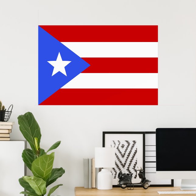 Poster bandeira Porto Rico (Escritório em casa)