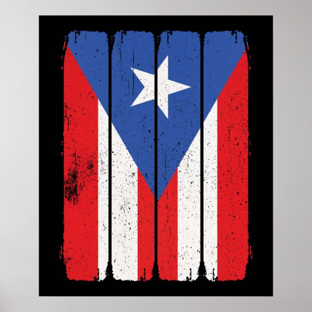 Poster Bandeira Porto Rico (Frente)