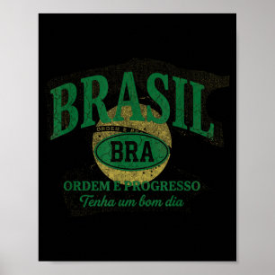 Poster Bandeira Presente Brasil Fã Brasileiro Vintage Sam