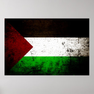 Pôster Bandeira preta de Palestina do Grunge