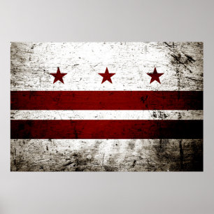 Poster Bandeira preta do Washington DC do Grunge