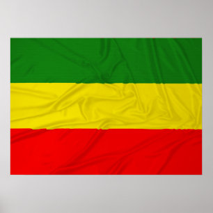 Poster Bandeira Rastafarian enrugada