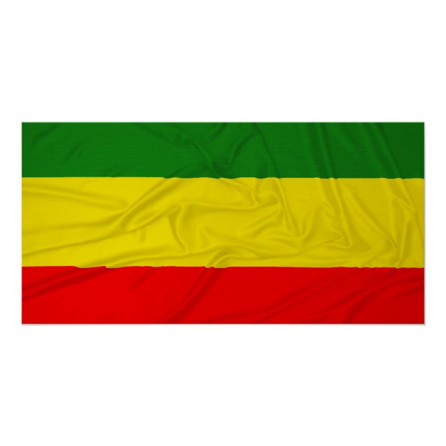 Pôster Bandeira Rastafarian enrugada (Frente)